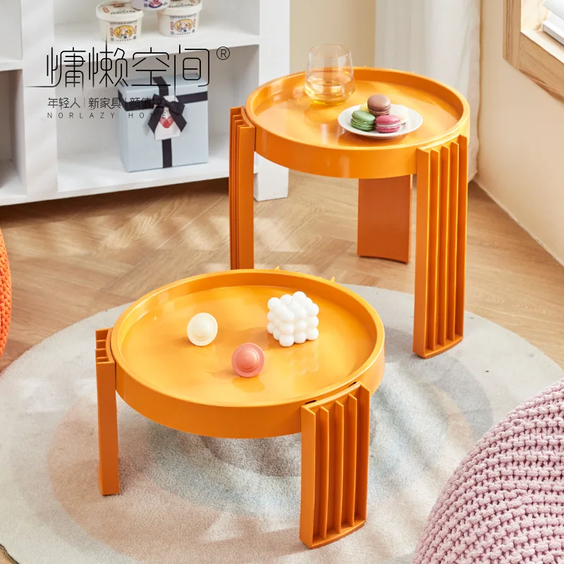 

Medieval Engraved Round Coffee Table Nordic Ins Multifunctional Creative Bay Window Combination Coffee Table