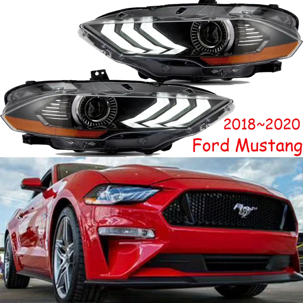 

1set Bumper headlamp for Ford Mustang headlight 2018~2020y car accessories hid xenon front light for Mustang fog light