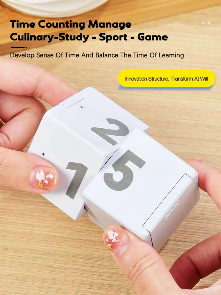 

Cube Gravity Flip Sensor Kitchen Digital Timer with 10 Different Time Settings Clock for Game Workout Office Classroom Training