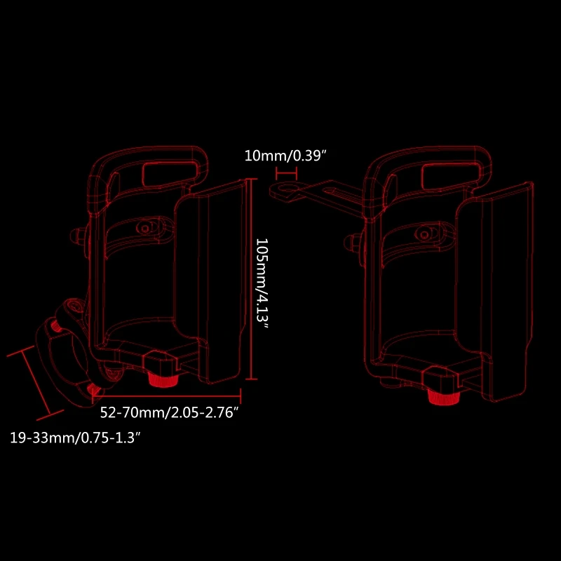 Suporte de copo de motocicleta ajustável, guidão, chaleiras guiador, scooters, bicicleta Drink Holder, 52mm-70mm