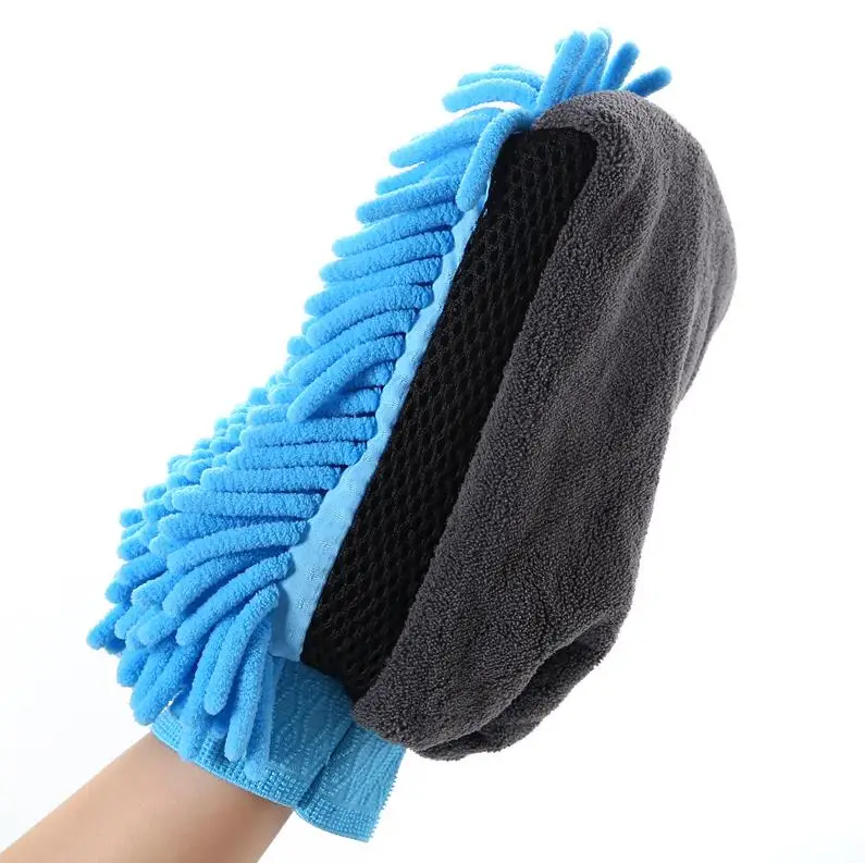 Car Washing Gloves Microfiber Chenille Gloves Thick Car Cleaning Mitt Wax Detailing Brush Auto Care Double-faced Glove ni165