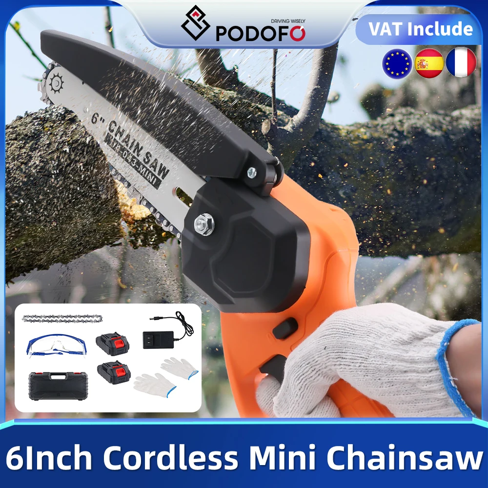 Podofo-Mini Motosierra Inalámbrica De 6 Pulgadas, 21V, Batería De Litio, Recargable, Para Carpintería — -35%, 26.92€ Coupon, from 49.99€ – 35% descuento – €49.99