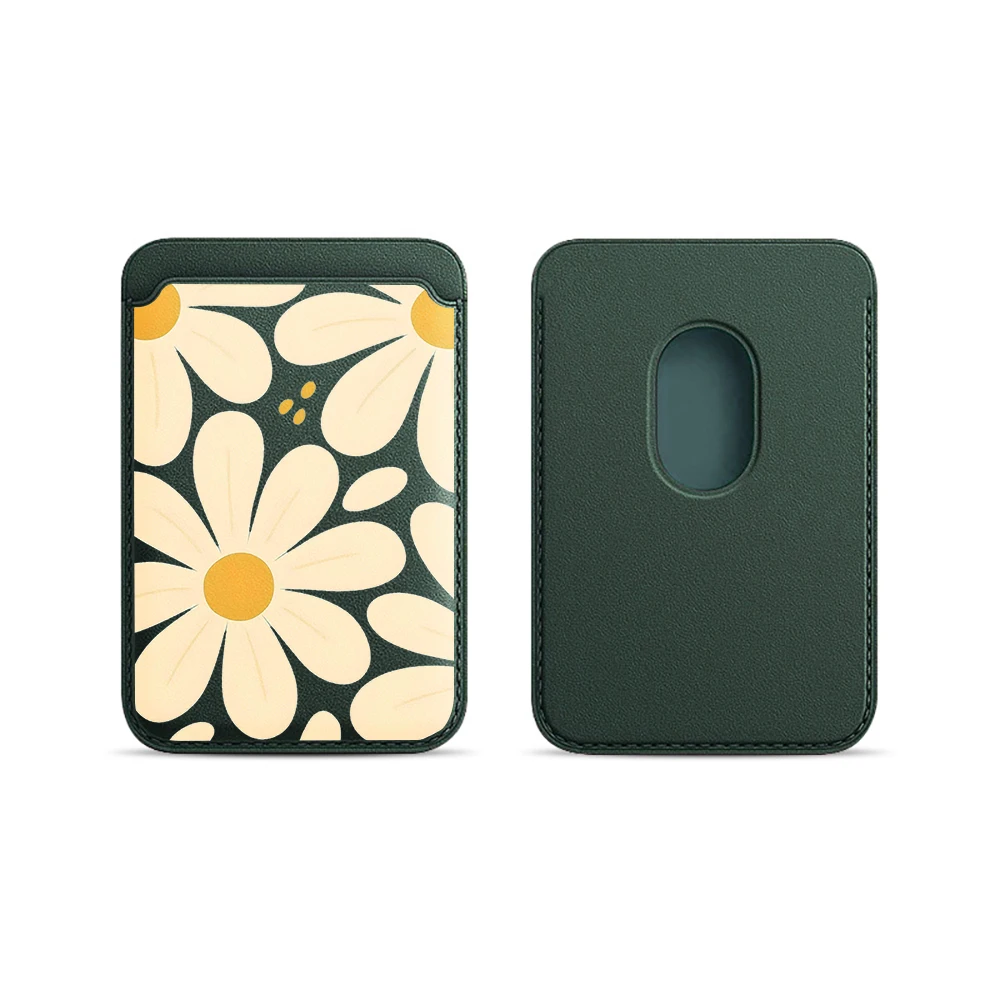 Blumen-Leder-Kartenetui Handyhülle Kartenhalter für Magnetische Hülle Geeignet für alle iPhones mit Magsafe-Kartenfunktion Rückseitentasche – Detail 19