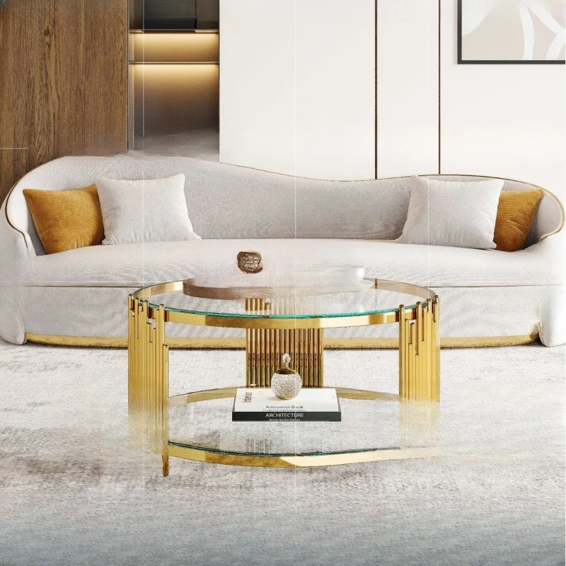 

glass coffee table small apartment living room coffee table creative simple small side few stainless steel round corner few