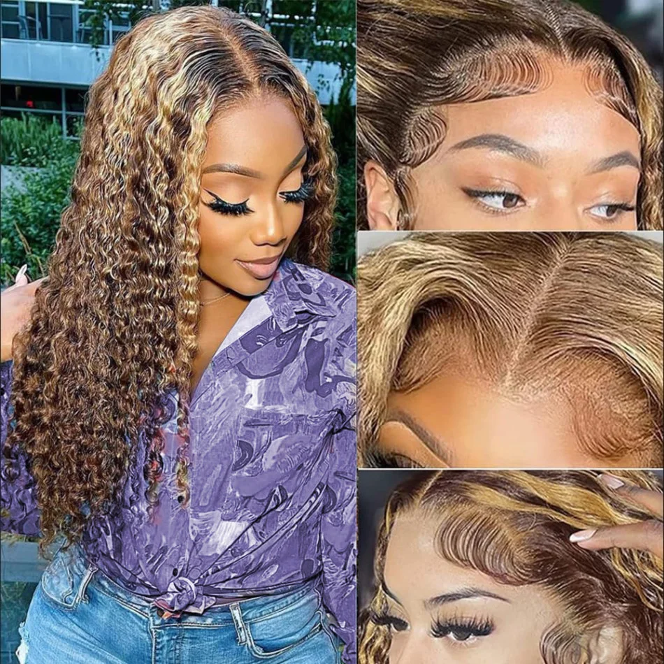 13X6 Hd الدانتيل الباروكة الأمامية 250 الكثافة موجة عميقة خصلات الشعر المستعار الإنسان 427 تسليط الضوء على 100% شعر الإنسان قبل قطعها البرازيلي الباروكات 38 بوصة