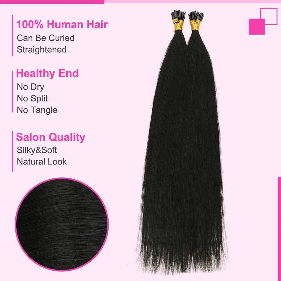 Nano Ring Human Hair Extensions 50 Strands 100% Human Hair 16