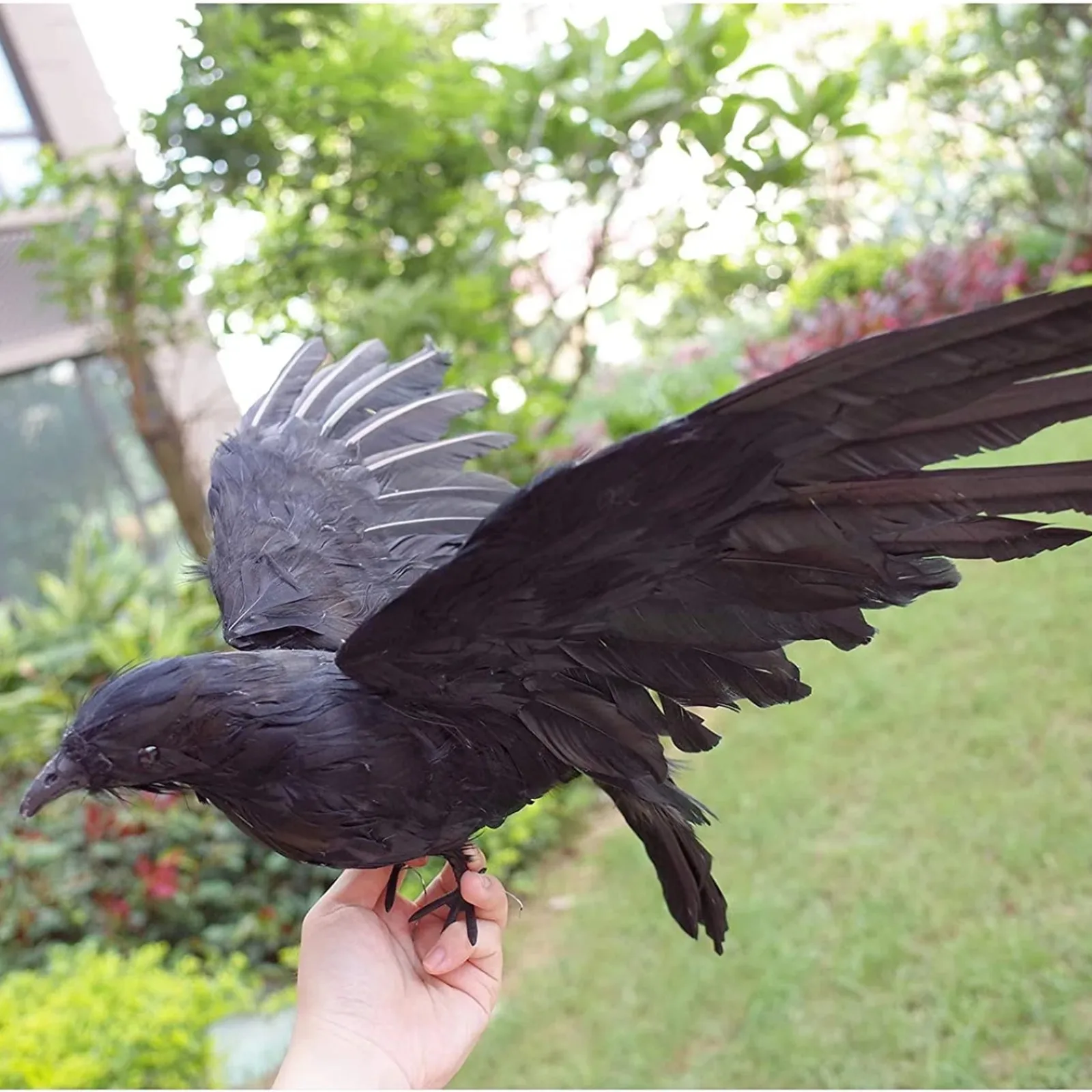 Simulation Crow Hunting bait  Decorative Figurine Lifelike Plume Black Halloween Accessory Miniature Model Practical Lightweight