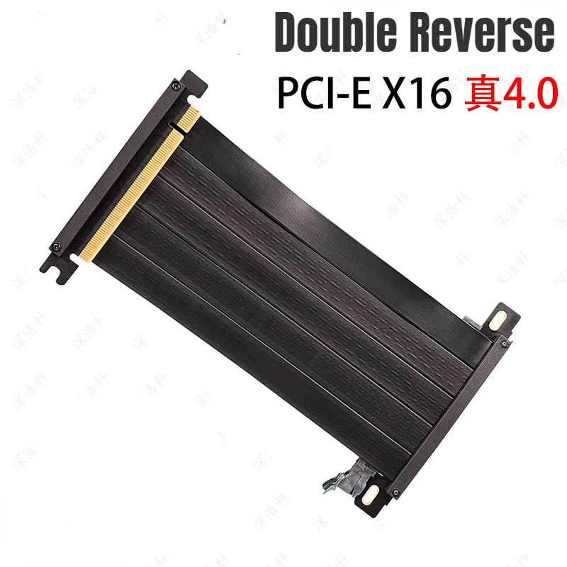 Cable plano elevador PCI-Express 4,0 X16 estable de alta velocidad, extensor blindado PCIE Gen4 de doble cara inversa para juegos GPU, estable C