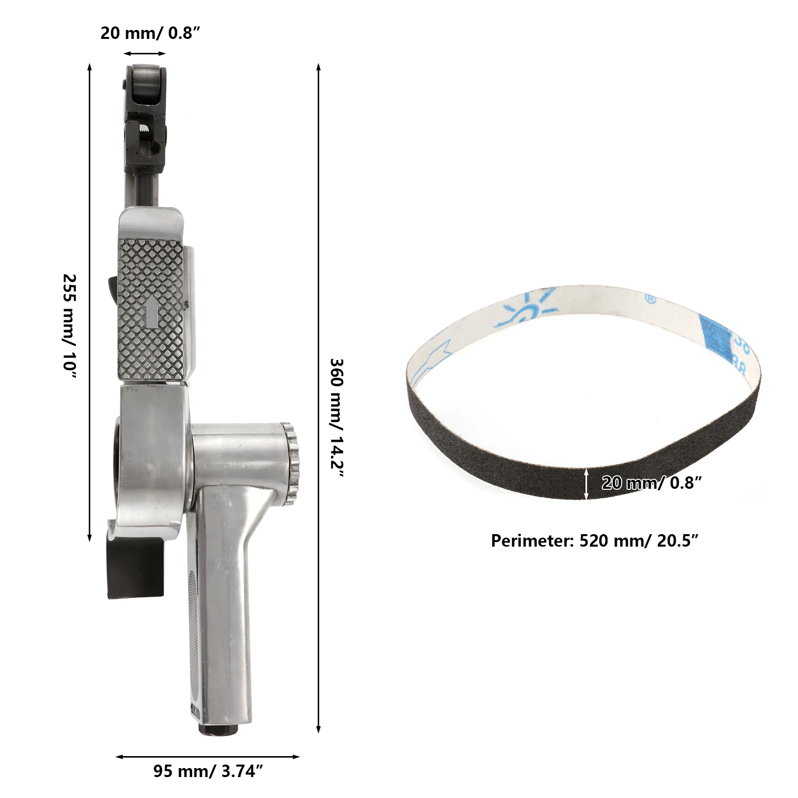 Imagem -06 - Polegada Lixadeira de ar 10 mm Mini Moedor de Cinto de ar para Ferro Plástico Aço Metal Polimento Velocidade Variável Ferramenta Pneumática 3