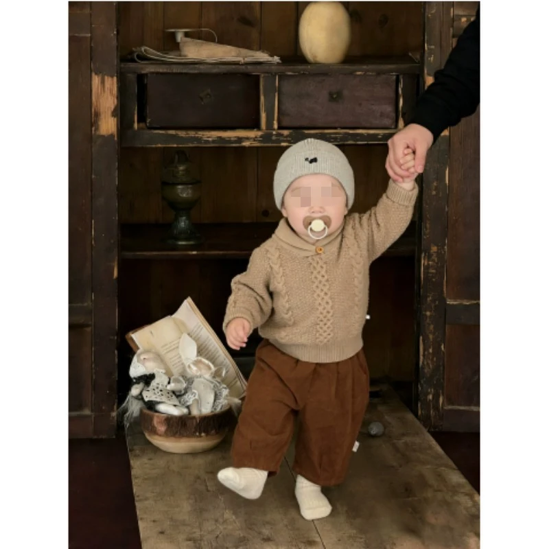 New Autumn Winter Children Knitted Pullovers Sweater Korean Style Toddlers Kids Casual Thicken Sweater
