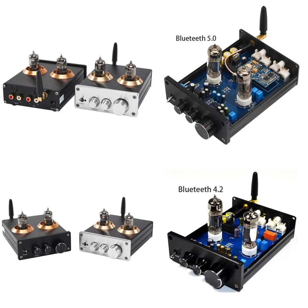 Preamplificador de Tubo Bluetooth 6J5 para Audio HiFi, Amplificador de Tubo para Sistema de Sonido Estéreo, para Equipos de Audio Vintage