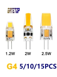 Minibombilla LED G4 de gel de sílice, luz blanca cálida, sin reemplazo estroboscópico, lámpara halógena de 20W, CA/CC 12V, 5-15 piezas, novedad de 2023