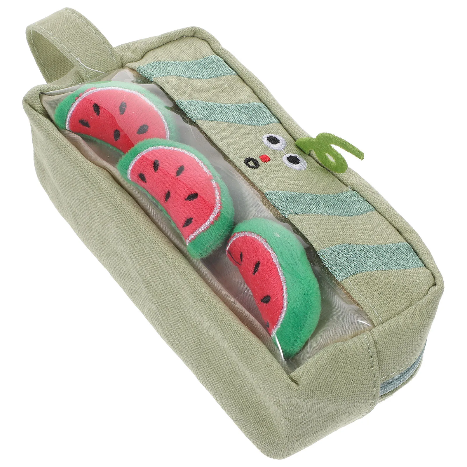 

Watermelon Pencil Case Cute Cartoon Canvas Pencil Pouch Large Capacity For Girls Aesthetic Stationery Organizer Washable Durable