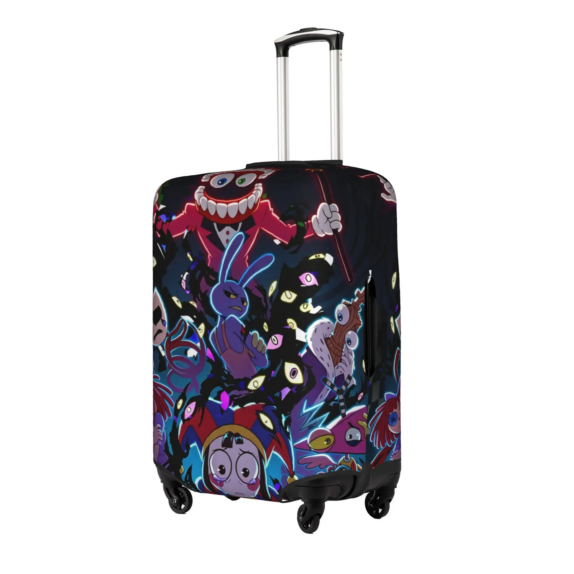 Custom Jax D-Digitals Circus Suitcase Cover Washable Black Humor Anime Travel Luggage Covers for 18-32 inch