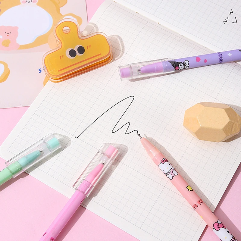 1pcs Sanrio Black Neutral Pen Hellokitty Melody Kuromi Cinnamoroll Roller Ball Pen School Supplies Stationery Wholesale