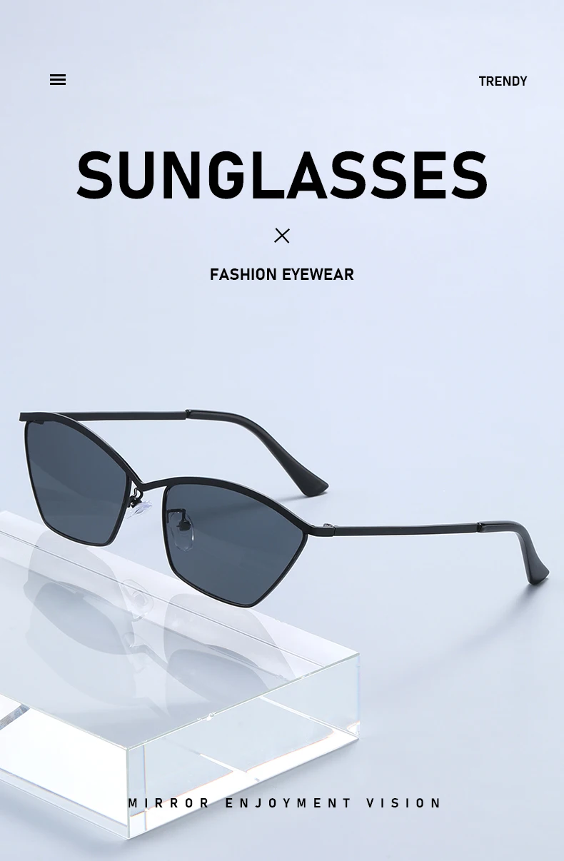 Neue trendige Cat-Eye-Sonnenbrille mit Retro-Metallrahmen, hochwertige UV-beständige Sonnenbrille für Männer und Frauen 2508 – Detail 3