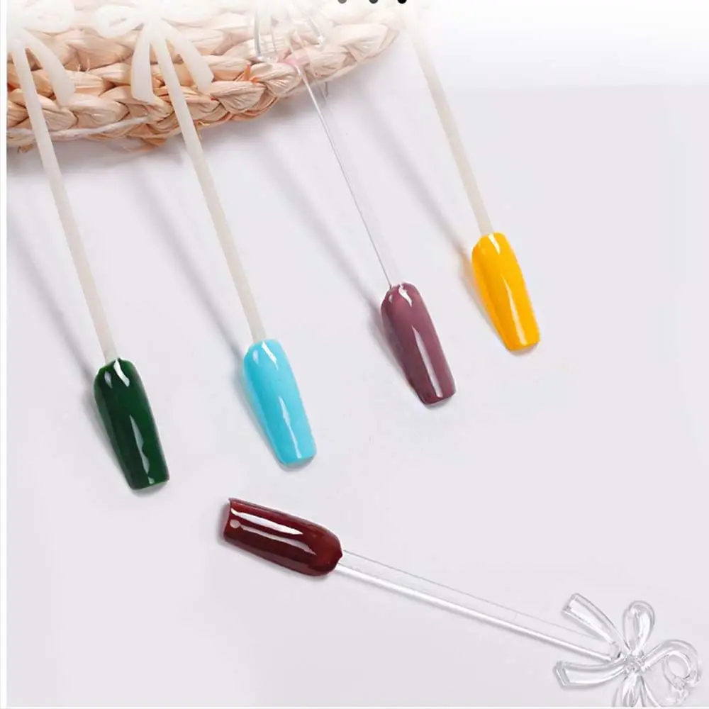 Manicure Tools UV Gel Display Chart Bowknot False Nail Display Stick Nail Color Palette Nail Polish Practice Nail Display Stand