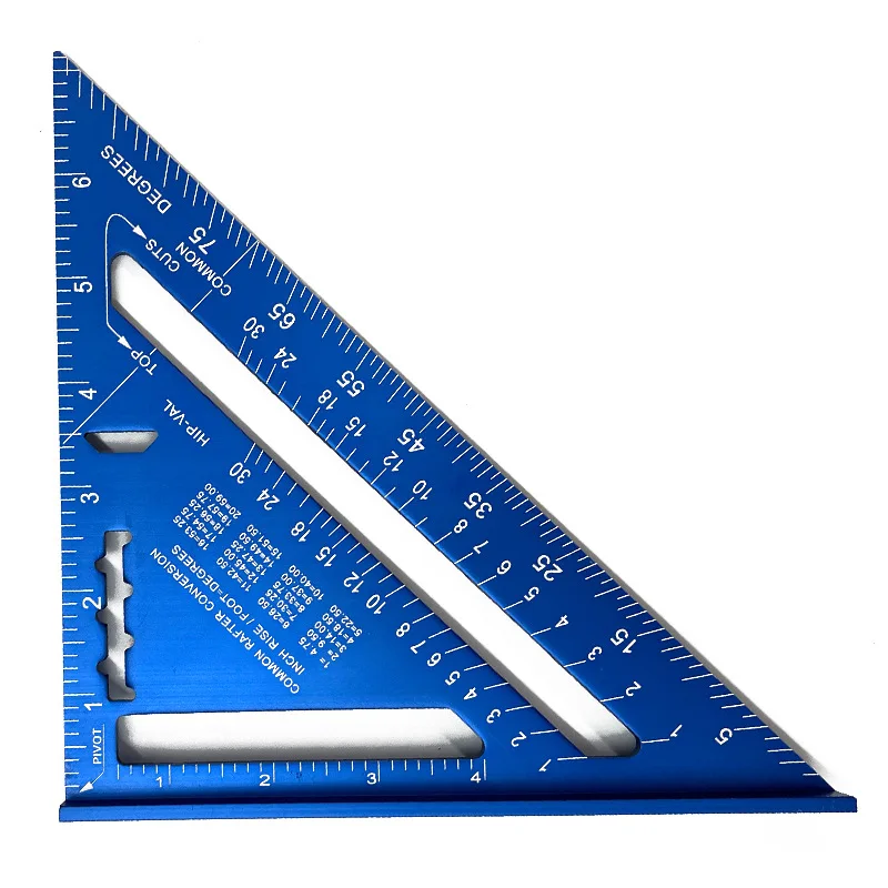 7 Inch 12 Metric Imperial Triangle Ruler 90 Degree Right Angle Aluminum Alloy Carpenter Measuring Square