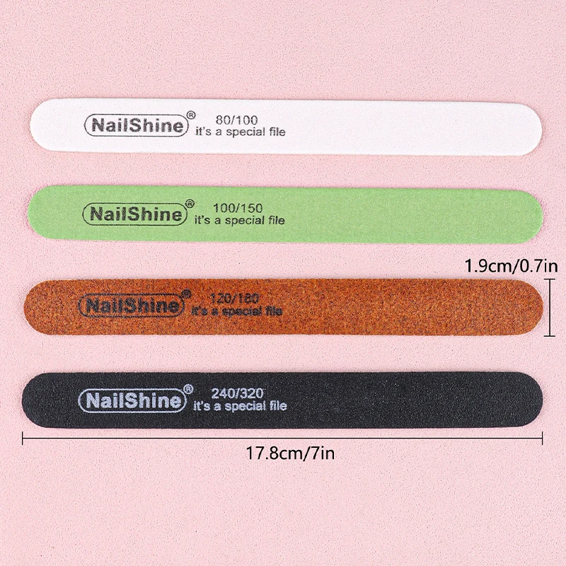10/20Pcs Professional Straight Wooden Nail File Double‑sided Emery Board Nail Files Multiple Grit 80‑320 Grit Sandpaper Nail Buf