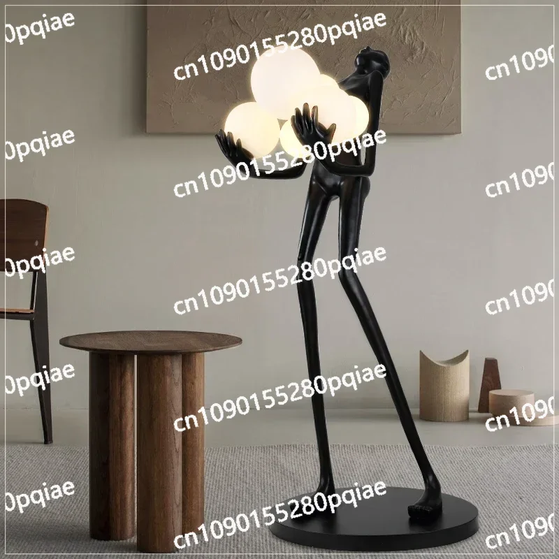 Humanoid Sculpture Ball Floor Lamp Creative Living Room Decoration Hotel Exhibition Hall Large Human Body Decoration