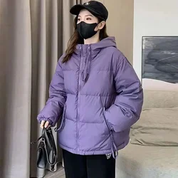 2024 New Winter Parkas for Women Thickened Padded Coats Hooded Cotton Jacket Solid Loose Winter Clothes Women