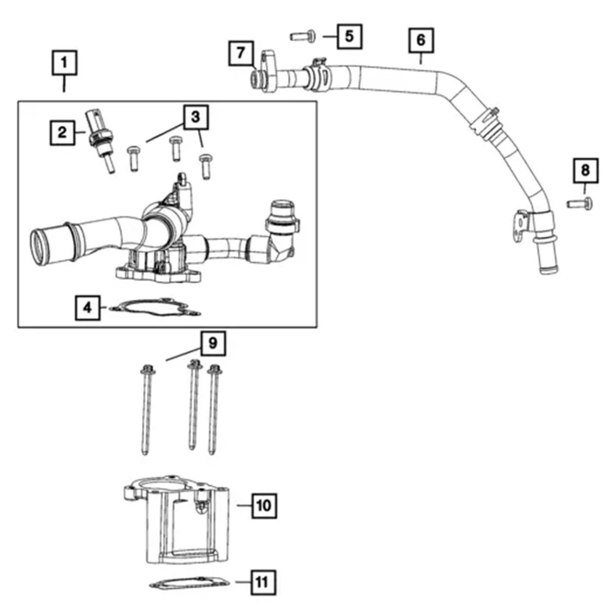 Engine Coolant Thermostat Housing 05048424AD 05048424AC 05048424AB for 2018-2023