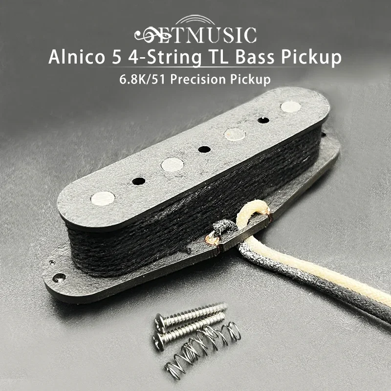 Alnico V Pickup for TL 4-String Bass Single Coil Vintage Style 51 Precision Bass Pickup for Electric Guitar Black 6.8K