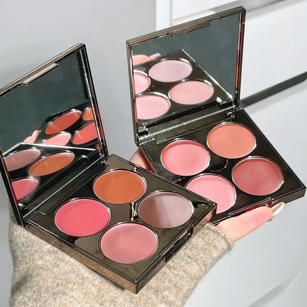 Maquiagem Pó Blush Paleta, Face Cosméticos, Longo Fosco, Iluminar, Duradoura Bochecha Tint, Rosa, Roxo, Vermelho, Creme, 4 Cores, R7R0