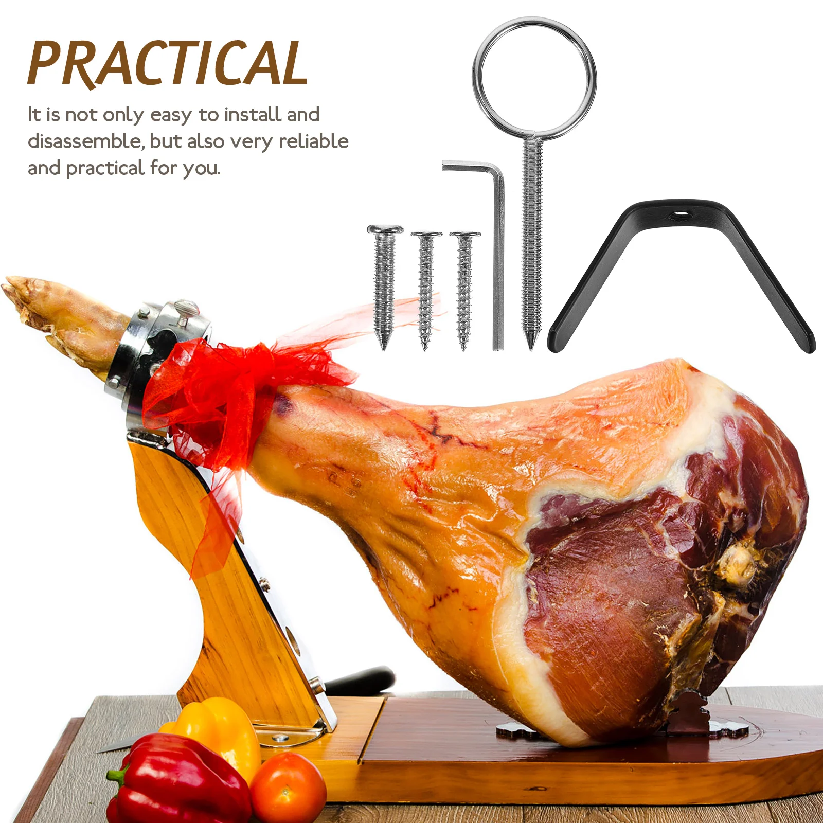 

1 set 1 Set Holder Stand For Spanish Ham Storage Household Ham Holder Rust-Resistant Kitchen Rack For Home Restaurant Hotel Use