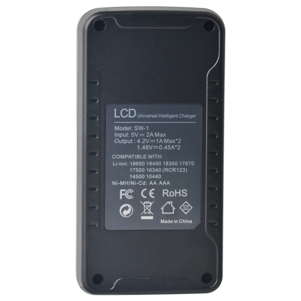 Pickle Power 18650 Battery Charger, Smart USB LCD Dual Charger for 18650 18350 17670 17500 14500 10440 AA/AAA 2 Ports Charger