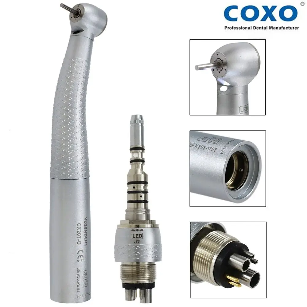 

COXO Dental High Speed Handpiece Fiber Optic Handpiece KAVO Multiflex Coupling LED 6 Hole CX207-GK-TPQ