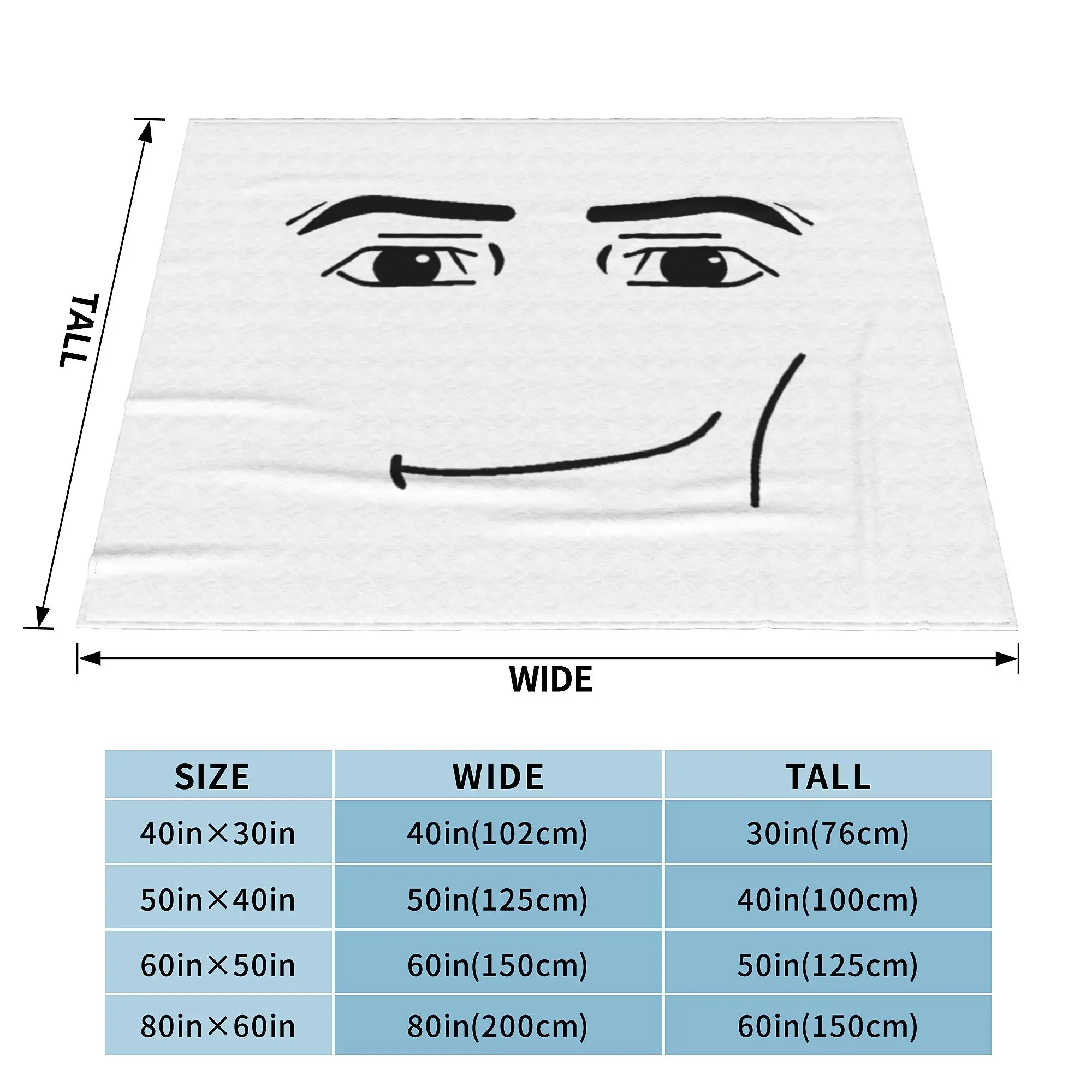 Man Face Gaming Meme Knitted Blanket Flannel Robloxx Soft Throw Blanket for Home Couch Bedroom Quilt