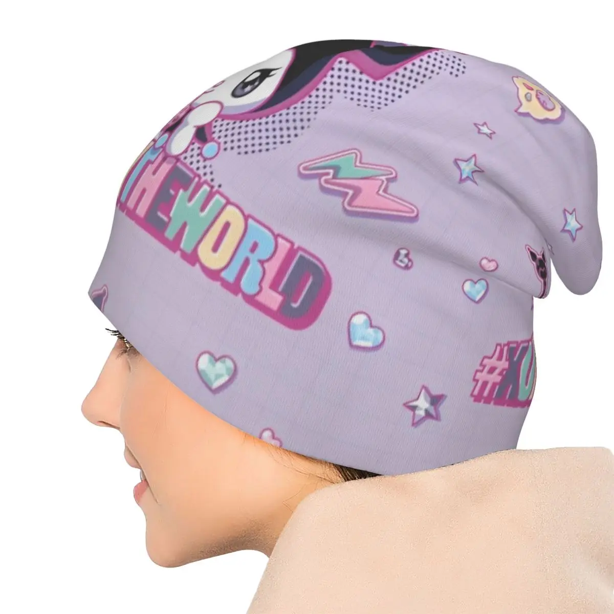 Kawaii لطيف Kuromi Skullies قبعة صغيرة سانريو الكرتون الخريف الشتاء الرجال النساء الشارع قبعات دافئة ذات الاستخدام المزدوج بونيه قبعة