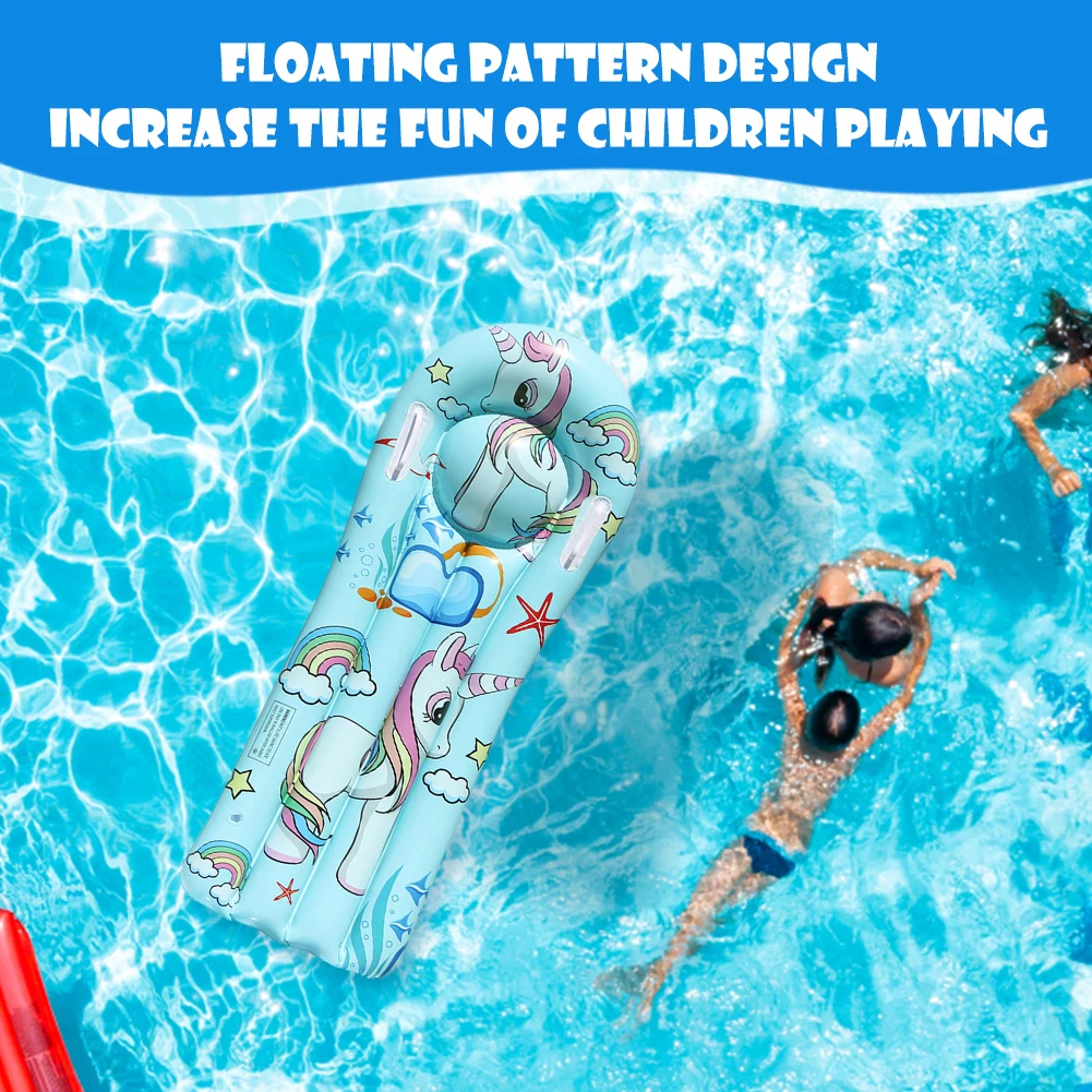 2024 New Summer Inflatable Foldable Floating Row PVC Cartoon Unicorn Fruit Pattern Swimming Circle Pool Bathtub Water Play Toy