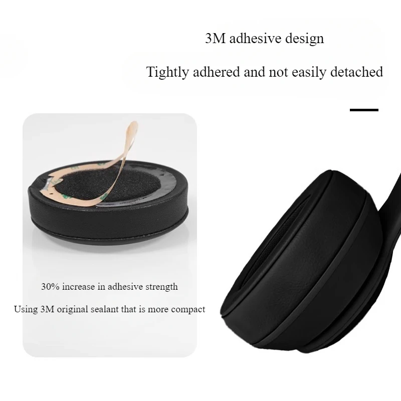 1 Pair Earpads Suitable for Beats Solo 4 Wireless Headphone Cover, Sponge Earmuffs Replacement Parts with Double-sided Tape