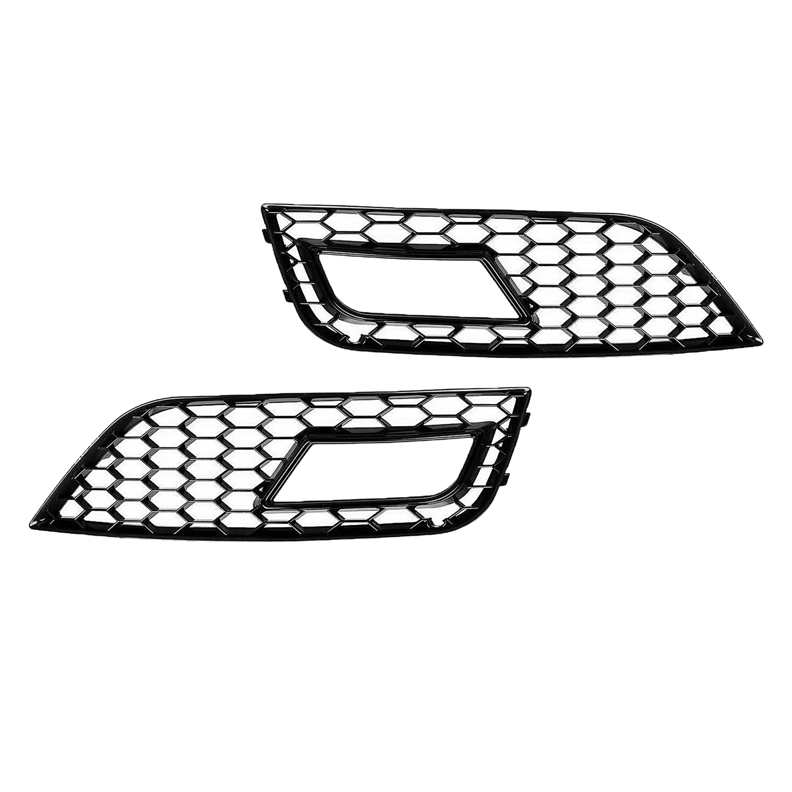 1 Pair Front Fog Light Grilles Cover fits for Audi A4 B8.5 2013-2016, Dust-proof