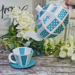3D Teapot And Teacup Set Metal Cutting Dies Die-cuts Set Scrapbooking DIY Decorative Paper Handicraft Gift