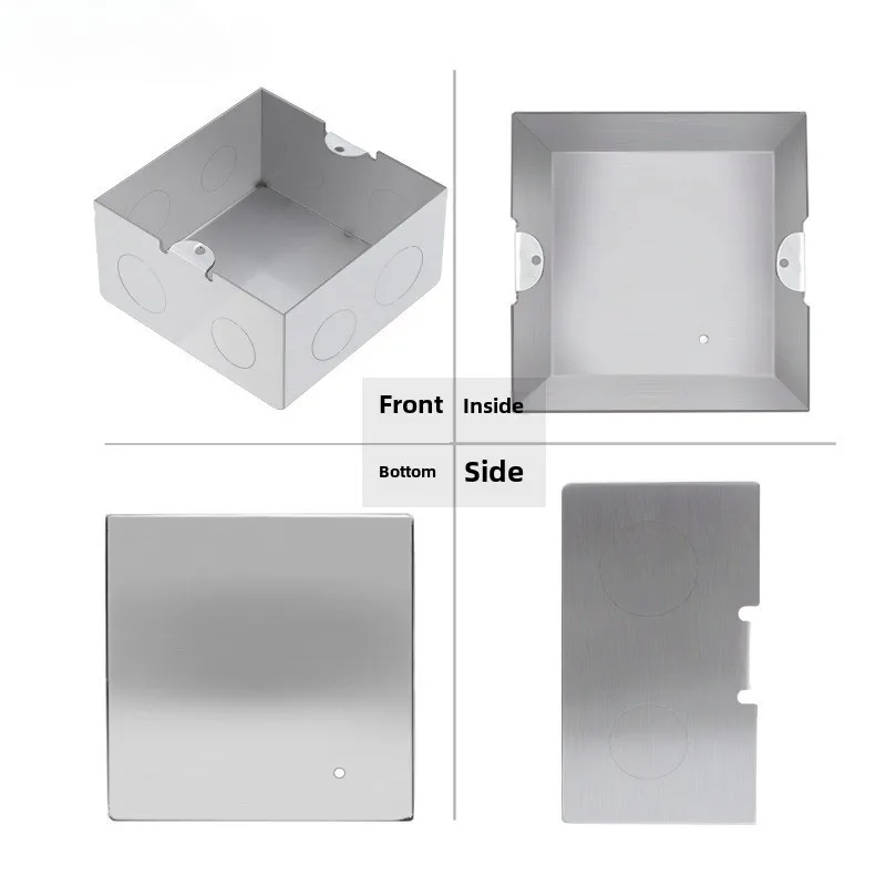 Stainless Steel Material 120 Type Concealed Bottom Box Floor Sockets Wire Junction Box 20mm Hole