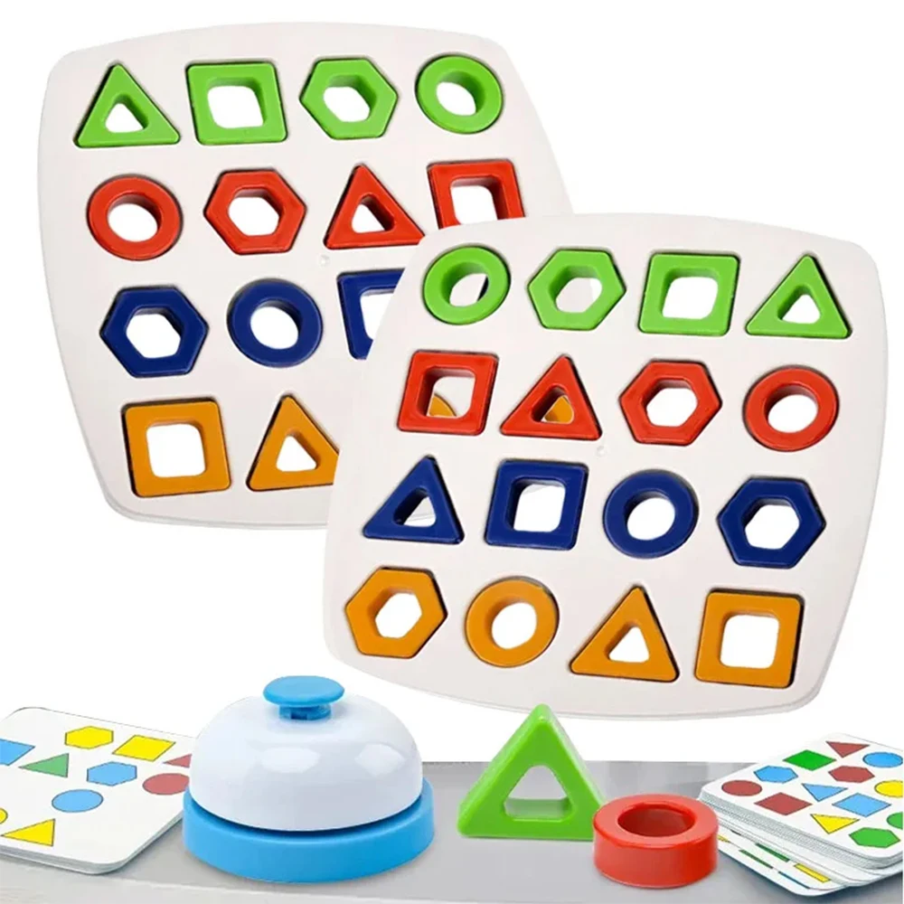 Children Matching Puzzle Toys Colors Geometric Shape Jigsaw Board Games Early Educational Interaction Toys for Kids Battle Games