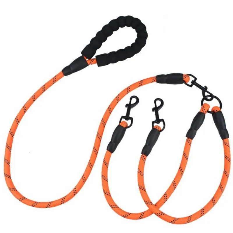 

Dog Leash Double Leashes for Two Dogs Walking Reflective Two Dogs Leash Traction Rope Comfortable Handle Dog Chain Ropes.leashes