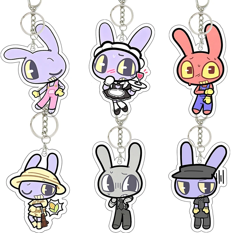 Amazing Circus Jax Q Version Doujin Acryl-Schlüsselanhänger Rucksack-Anhänger Kawaii Mädchen Tägliche Dekoration Accessoires Urlaubsgeschenke