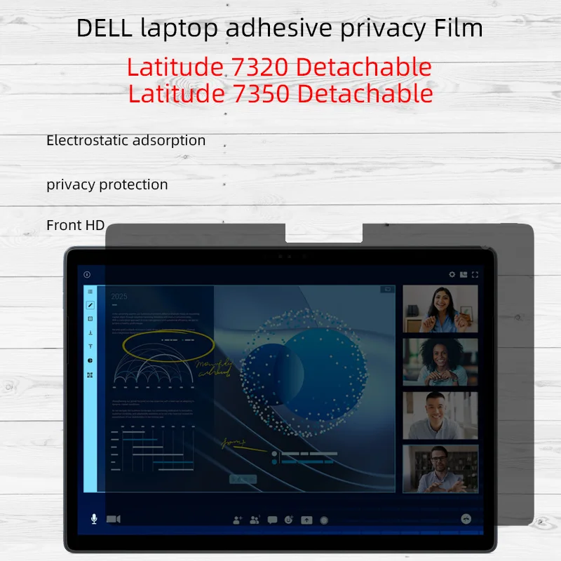 Adecuado para computadora portátil desmontable DELL Latitude 7320 7350 de 13.3 pulgadas. Película adhesiva anti-espía, película de privacidad anti-espía.