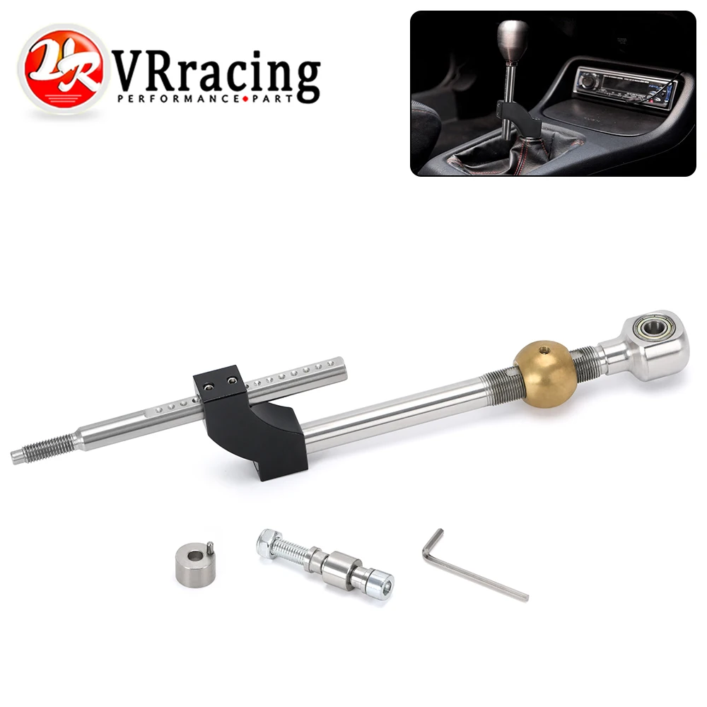 VR- 4 inch/102mm Adjustable Height Extend Dual Bend Short Shifter 10*1.5mm For 88-00 Honda Civic CRX Acura Intergra VR5465BK