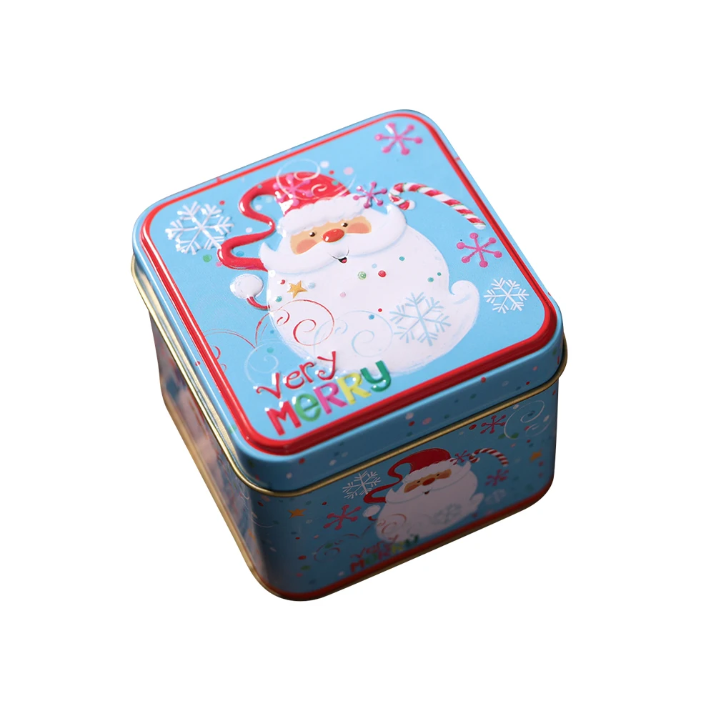 

Candy Box Holiday Jar Square Tinplate Empty Containers Jars Child Christmas Gift Boxes Tea Leaf Container Biscuit Boxes