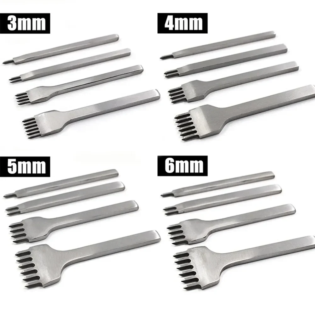 3/4/5/6mm Spacing Punch Tool For Leather Hole Punches Tool Lacing Stitching Sewing DIY Leather Craft Tools 1/2/4/6 Prong