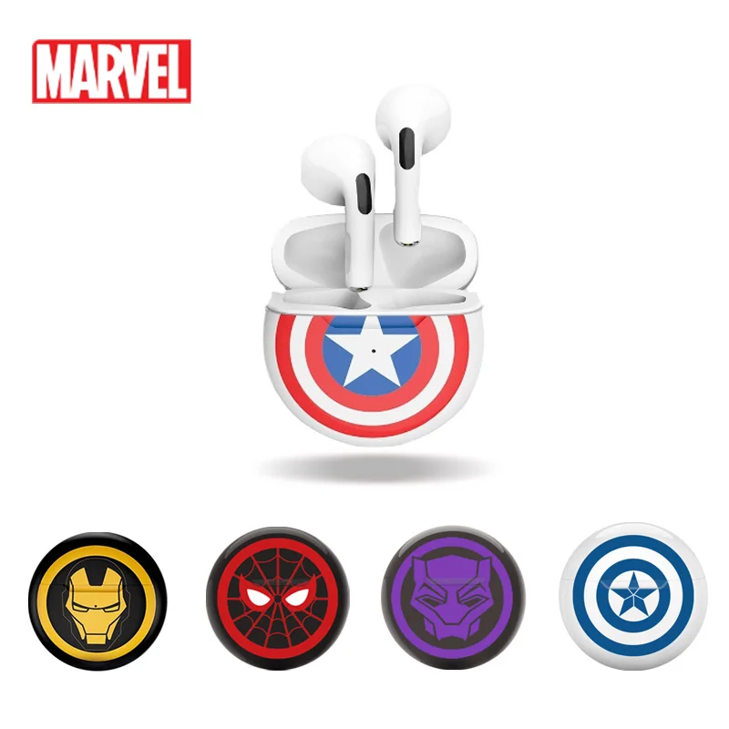 NEW Marvel Cartoon Spider Man Bluetooth Earphones Cartoon Captain America Mini Bluetooth Earphones Super Long Battery Life