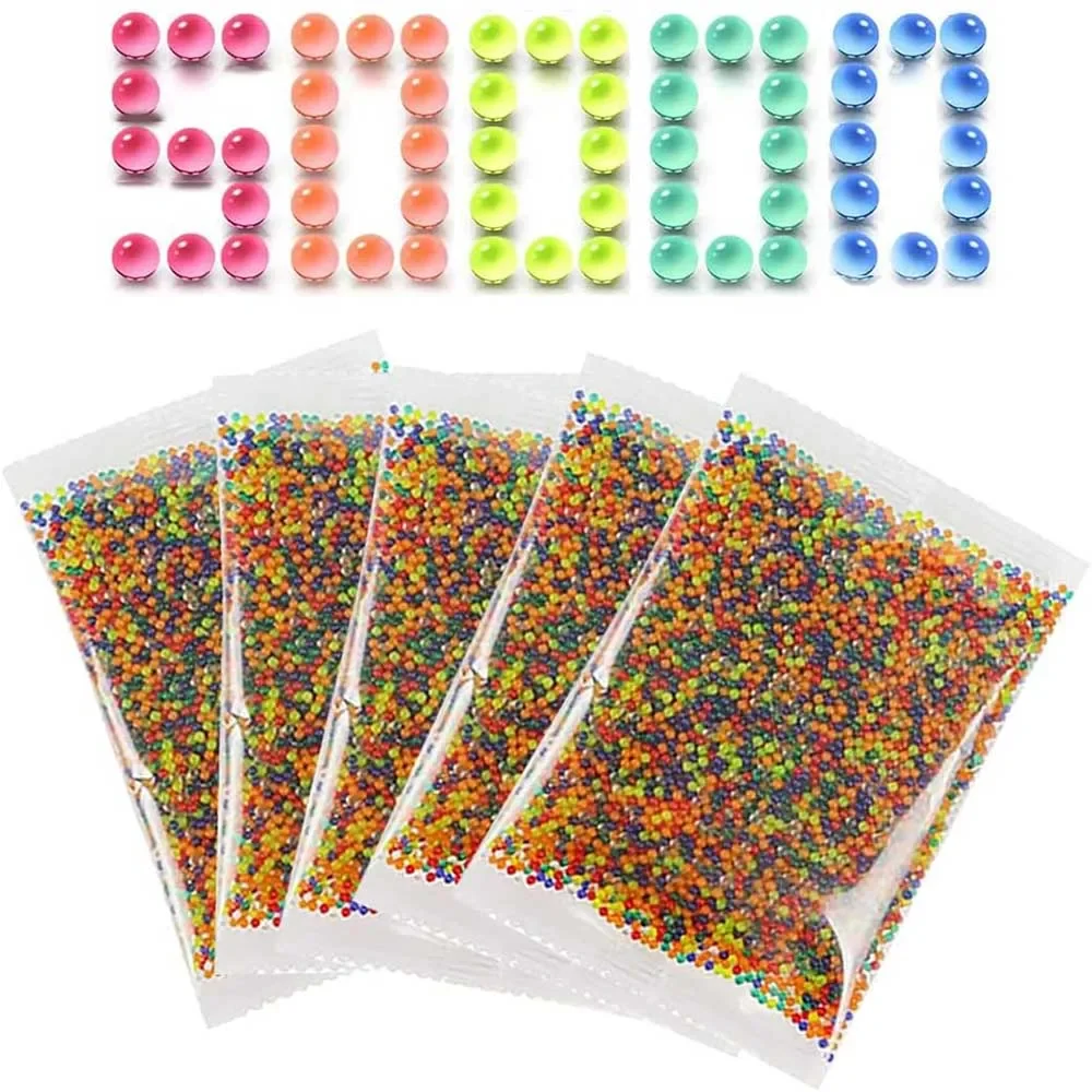 Confezione da 5 50000 pezzi proiettili di pistola giocattolo munizioni 7-8 mm palline d'acqua perline gel blaster pistola giocattoli per bambini