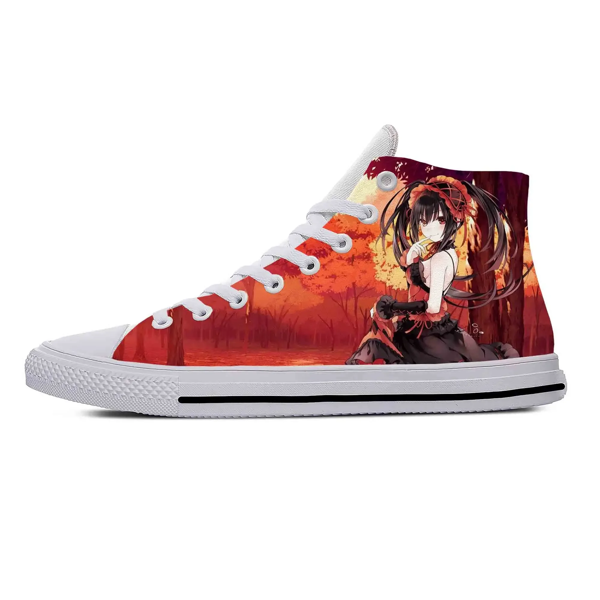 

Hot Summer Cartoon Manga Date A Live Tokisaki Kurumi Casual Shoes High Top Lightweight Men Women Sneakers Classic Board Shoes