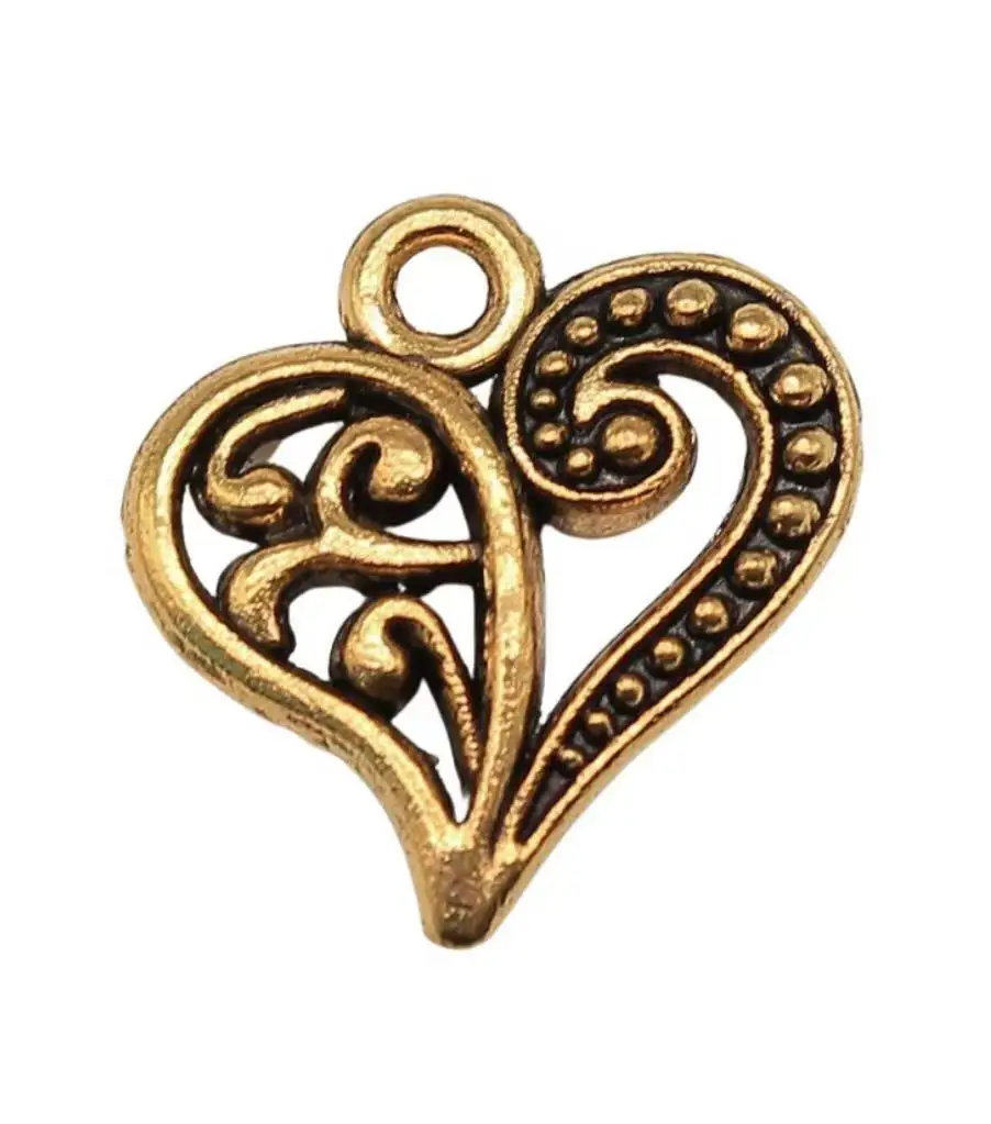 

20pcs 15*14mm Alloy metal vintage heart shaped pendants for jewelry handmade HW2603