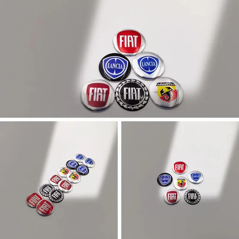 5Pcs 14mm/15mm Aluminum Car Remote Key Emblem Stickers Badge Decals For Fiat 500 500X 500L Panda Tipo Abarth Auto Key Fob Access